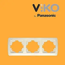 Потрійна горизонтальна рамка VIKO Carmen Крем