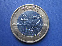 Монета 1 реал Бразилия 2016 спорт паралимпиада Рио-де-Жанейро паралимпийское плавание