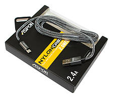 USB кабель Aspor A127 Micro 2.1A/2м- чорний