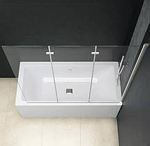 Скляна шторка для ванни AVKO Glass RDW02-J3 120х140 Silver, фото 5