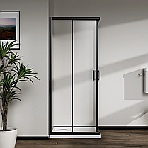 Скляна душова кабіна AVKO Glass RDR06, 190х90х90 Black, фото 5