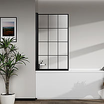 Скляна шторка для ванни AVKO Glass RDY24 70х140см Black, фото 3