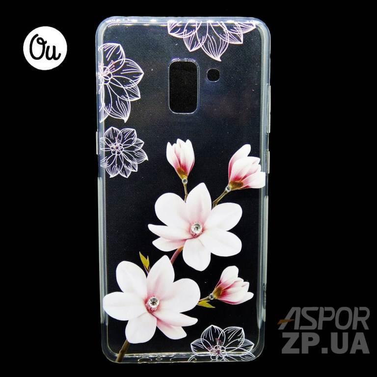 Чохол Samsung A8 2018/A530- OuCase for Aspor Swarowski Сакура, фото 1