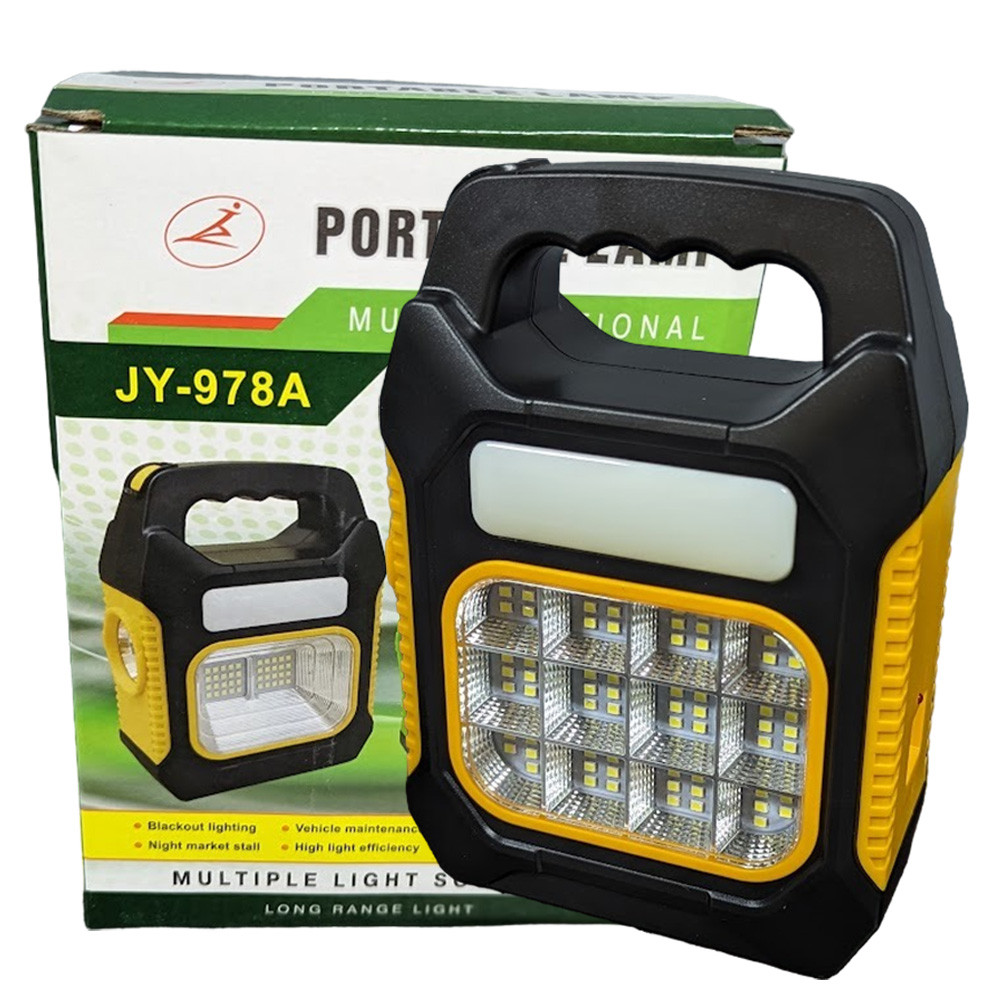 Переносний ліхтар із повербанком на сонячній батареї LED Solar JY-978A жовтий
