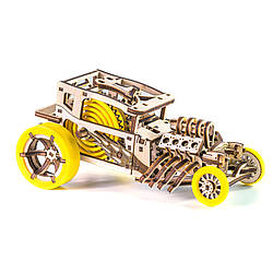 Дерев'яний конструктор "Hot Rod" Time for Machine T4M380303 Жовтий, World-of-Toys