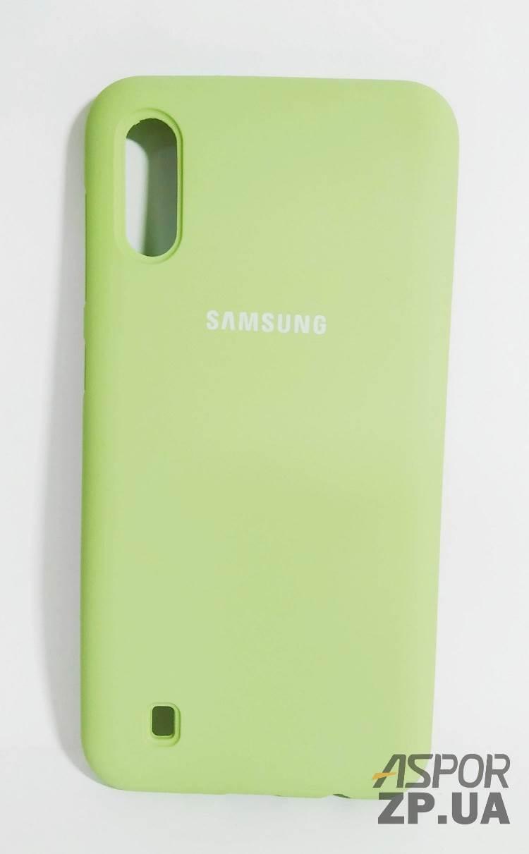 Чохол Samsung M10/M105- Silicone Case Full Cover №1 м`ятно-зелений, фото 1