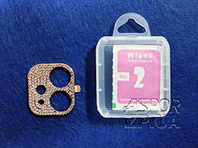 Рамка на камеру Apple iPhone 11- "Стрази" золотий