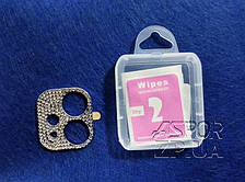 Рамка на камеру Apple iPhone 11- "Стрази" чорний