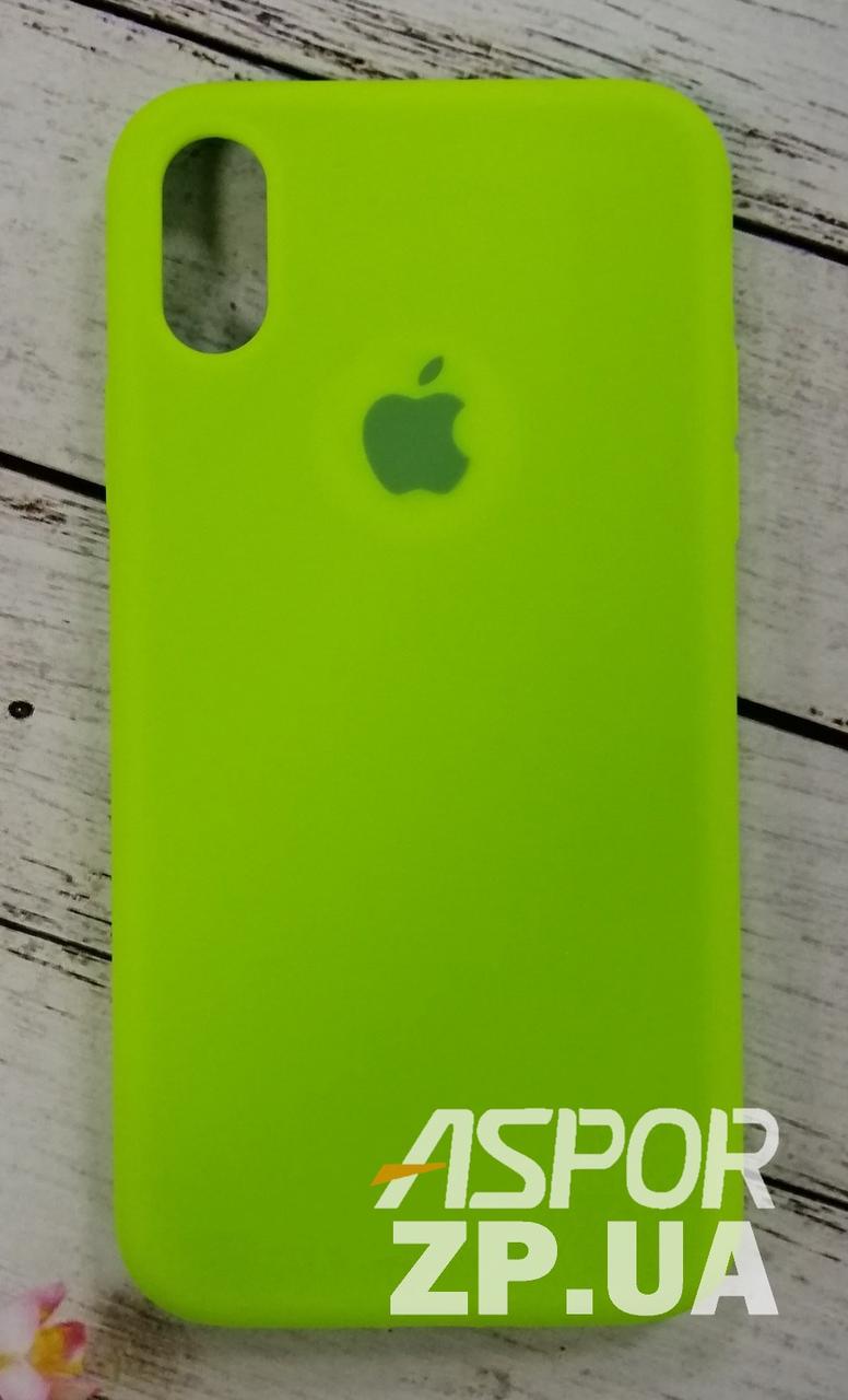 Чохол iPhone XS- Silicone Case Full Cover №40 світло-салатовий, фото 1