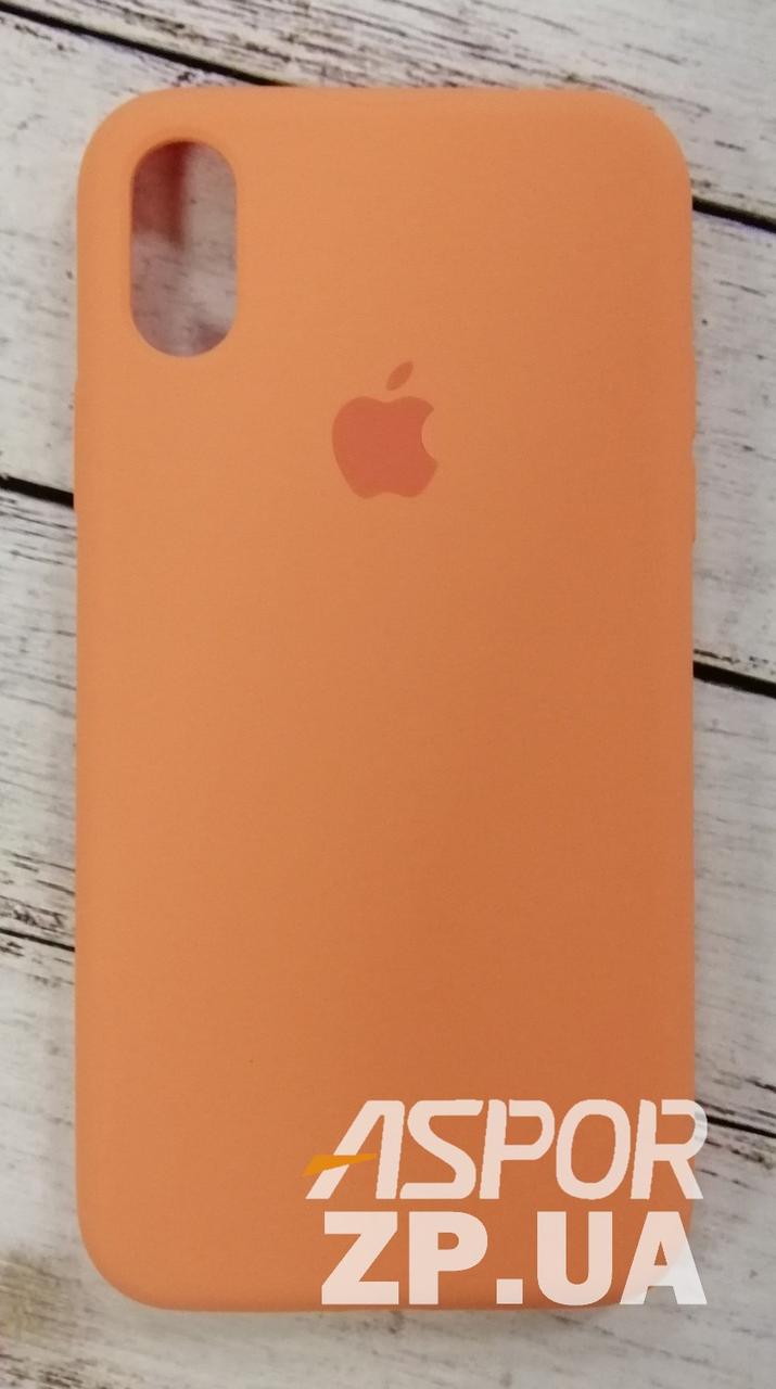 Чохол iPhone XS- Silicone Case Full Cover №58 темно-оранжевий, фото 1