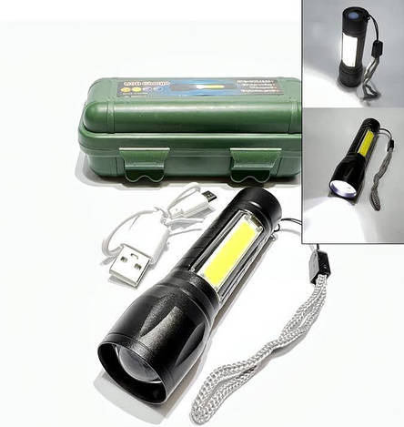 Ручний ліхтарик із бічною підсвіткою USB Charge, фото 1
