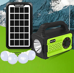 Портативна сонячна автономна система Solar GDPlus GD-8076 + FM радіо + Bluetooth