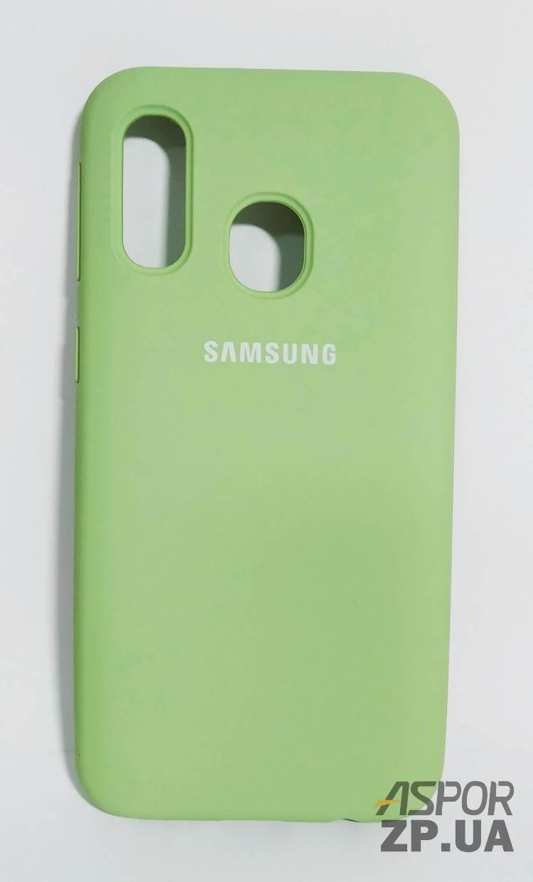 Чохол Samsung A40/A405- Silicone Case Full Cover №1 м`ятно-зелений, фото 1