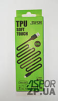 USB кабель Aspor A41 TPU Soft Touch Micro (5А/1м)- білий