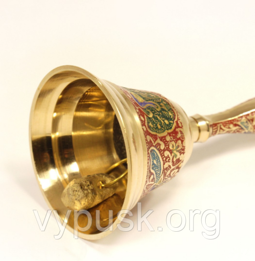 Дзвіночок з латуні з розписом емаллю (Павлін), фото 1