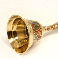 Дзвіночок з латуні з розписом емаллю (Павлін)