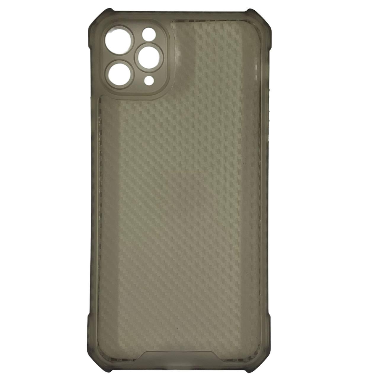 Накладка для iPhone 11 Pro Max- TPU Ease Carbon color series чорний прозорий, фото 1