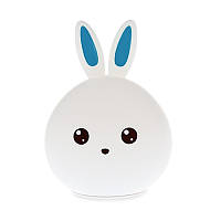 Силіконова лампа нічник Кролик- біло- синій