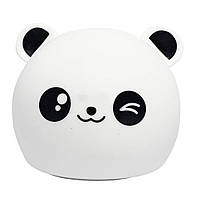 Силіконова лампа нічник Панда- біло- чорний