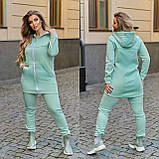 Жіночій прогулянковий костюм батал в спортивному стилі з капюшоном на довгій кофті (р.48-62). Арт-2304/42, фото 3