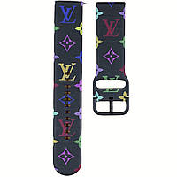 Ремінець Xiaomi Amazfit/Samsung 20mm Louis Vuitton- силіконовий з малюнком чорний