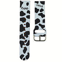 Ремінець Xiaomi Amazfit/Samsung 20mm Milk- силіконовий з малюнком білий