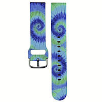 Ремінець Xiaomi Amazfit/Samsung 20mm Print- силіконовий з малюнком бірюза