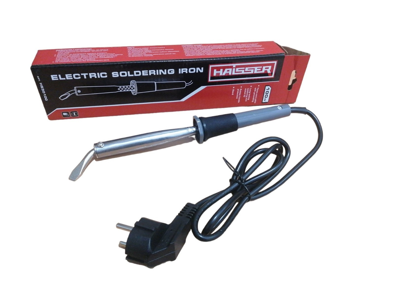 Паяльник 100W, двокомпанентна рукоятка, підставка Haisser 122484 (HS30100)