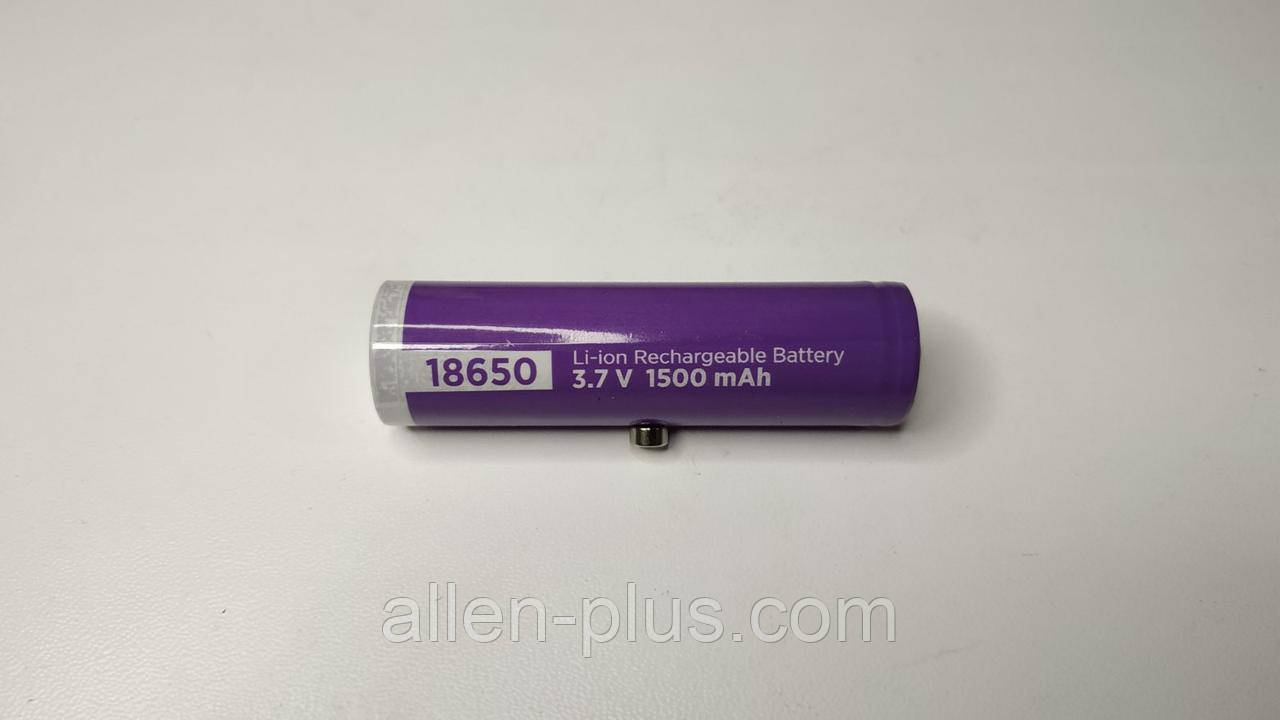 Акумулятор 18650 Li-Ion 1500 mAh без захисту, опуклий плюс, реальна ємністьість