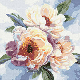 Картина за номерами  "Краса півоній" 40*40 см Ідейка KHO 3213