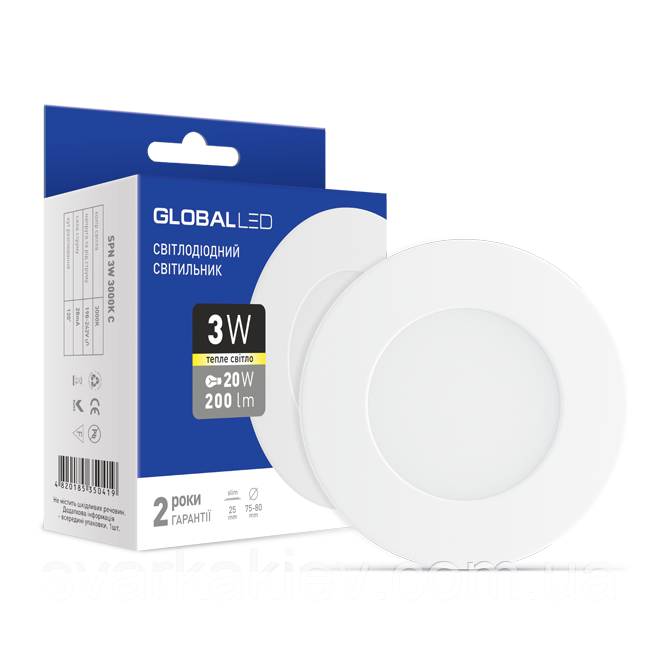 Панель (міні) GLOBAL LED SPN 3W м'яке світло (1-SPN-001)