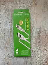 USB Кабель Borofone X43 USB - Lightning 1M білий