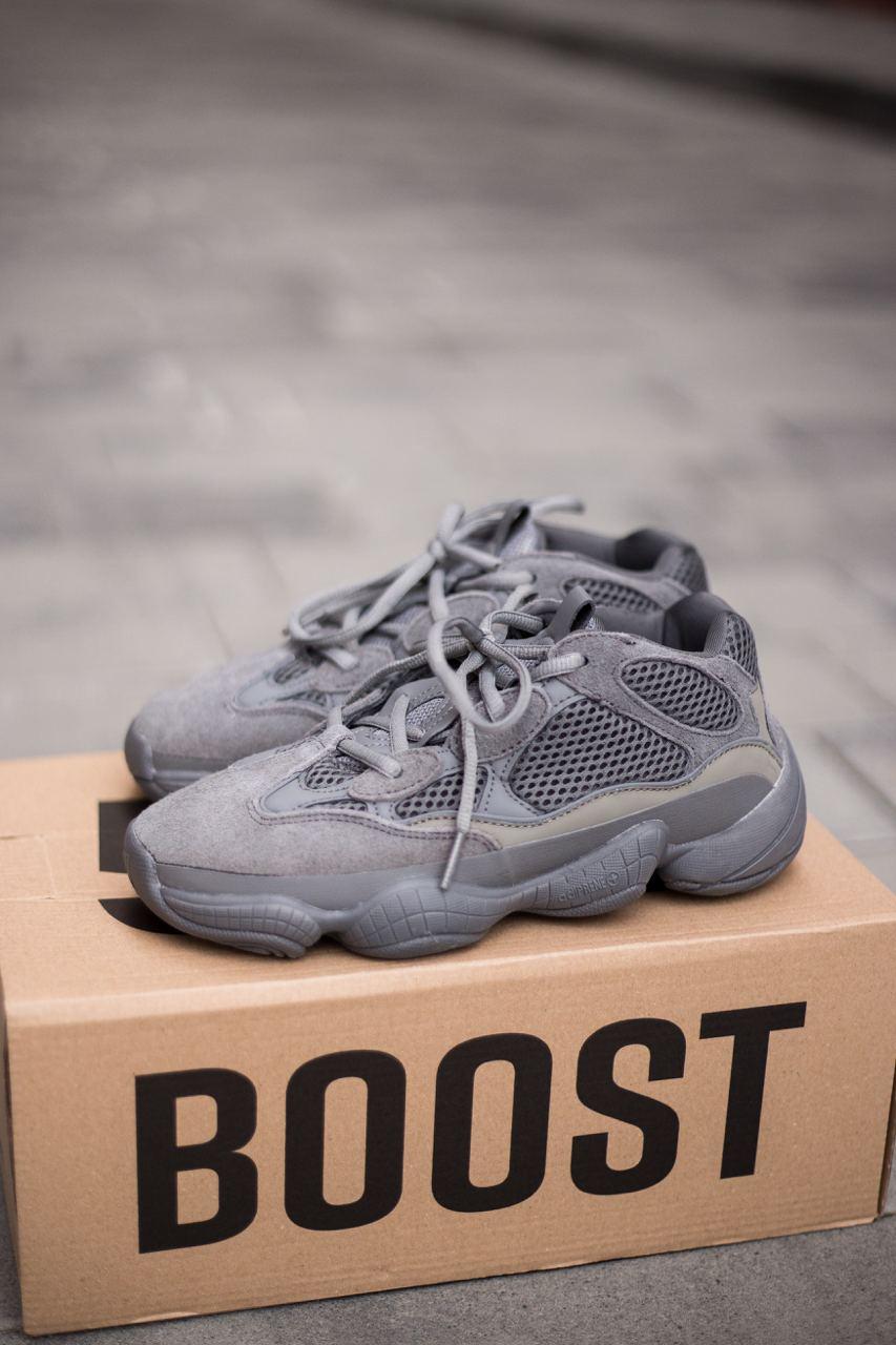 Кроссівки чоловічі сірі Adidas Yeezy Boost 500 Granit (09400), фото 1