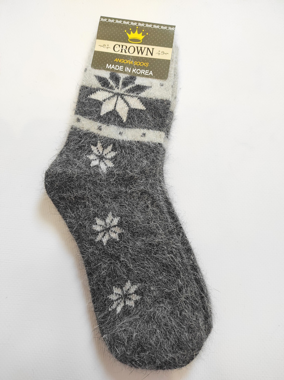 Жіночі шкарпетки зимові теплі вовняні пухнасті ангора сірі