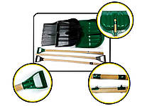 Лопата снігоприбиральна пластик 480х400 зелена з держ. і пл.ручкою (ківш-500х500) ТМ ABC