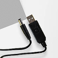 Кабель для роутера DC USB от павербанка 5,5х2,1 мм (1 м) 12V преобразователем напряжения с 5V-6V-9V на 12V