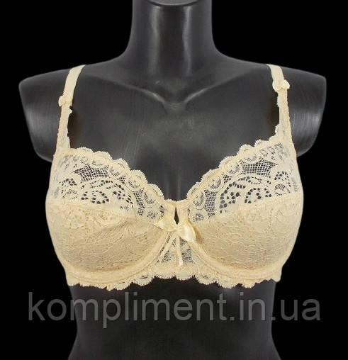 Бюстгальтер мереживний на кісточках Lanny mode, бежевий, чашка С