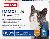 Каплі від бліх і кліщів для котів і кошенят Beaphar IMO Shield 3 шт/уп