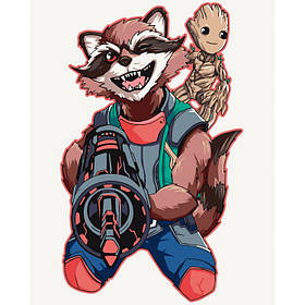 Картина за номерами Грут та Ракета 40*50 см ArtCraft 16004-AC