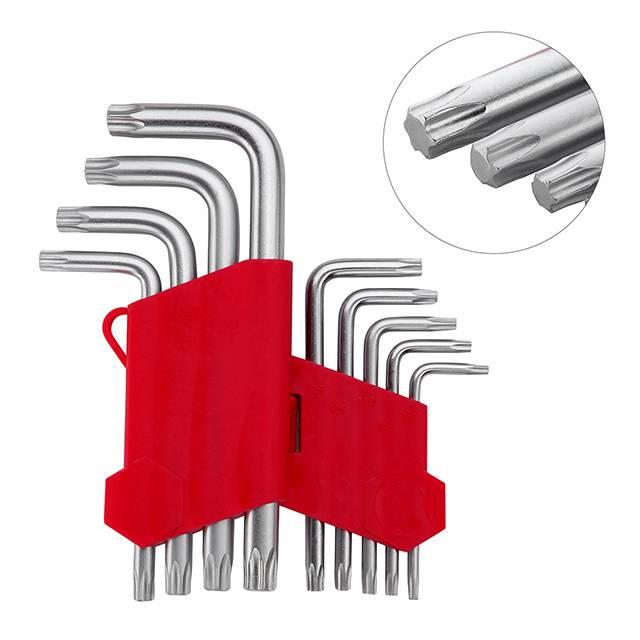 Набір Г-подібних ключів TORX з отвором Cr-V INTERTOOL HT-0607, фото 1