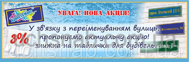 Адресні таблички, таблички з номером будинку