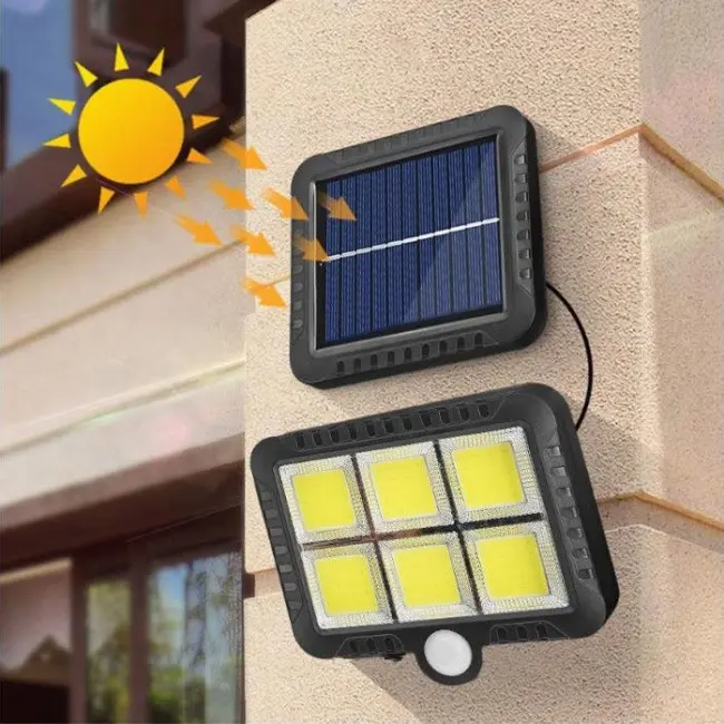 Сонячний світлодіодний настінний світильник з датчиком руху YT-140