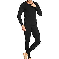 Термобелье мужское Septwolves 08001 Black (2XL) хлопковое эластичное с длинными рукавами и штанами "Kg"