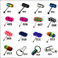 Прикраса для пірсингу язика. Силіконова вібросережка, штанга в язик