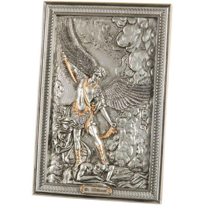 Картина настільна Архангел Михайл Veronese срібляста 23,5 см. 0301581