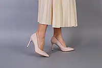 Женские демисезонные туфли ShoesBand Пудровые натуральные кожаные внутри кожподкладка 40 (25,5 см) (S99091)
