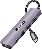 Nouiosa USB C Hub, багатопортовий адаптер HDMI 6 в 1 з HDMI 4K за 30 Гц 100 Вт PD концентратор