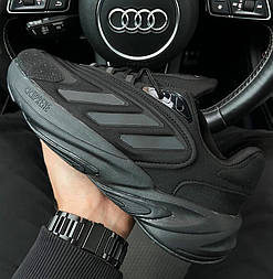 Чоловічі кросівки Adidas Ozelia осінь-весна чорні демісезонні. Живе фото