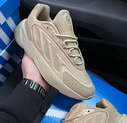 Чоловічі кросівки Adidas Ozelia осінь-весна демісезонні бежеві. Живе фото