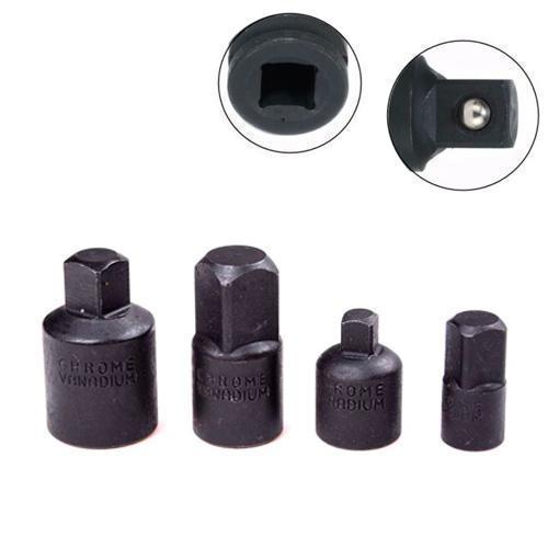 Набір з 4 перехідників адаптерів для торцевих головок, 60HRC, хромованадієва сталь, довжина 25-37 мм